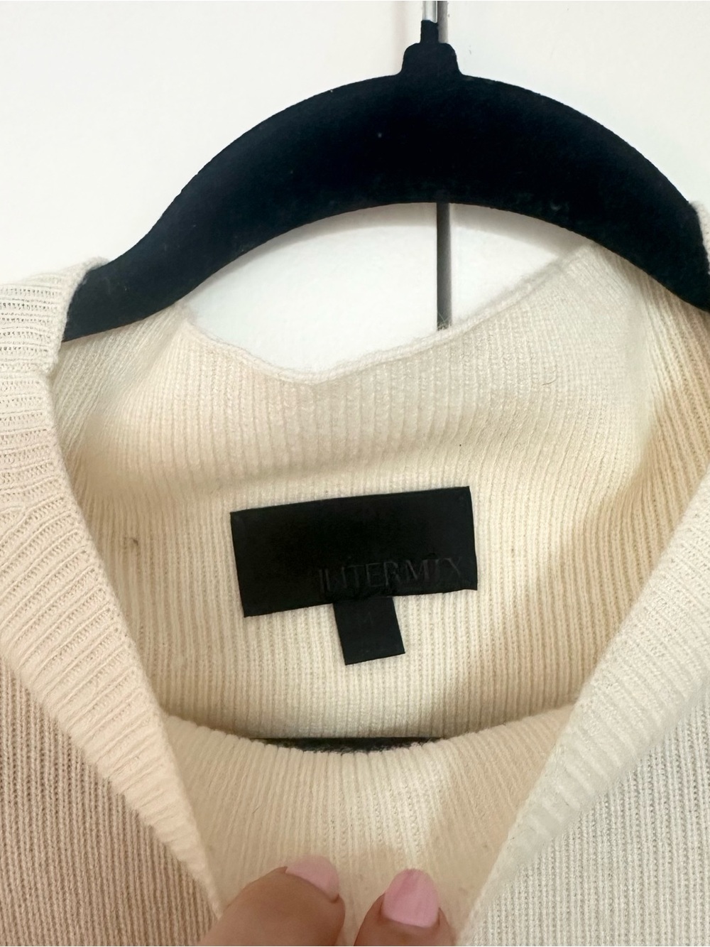 Intermix Ruffle Cold Shoulder Sweater - Cream - Picture 3 of 8